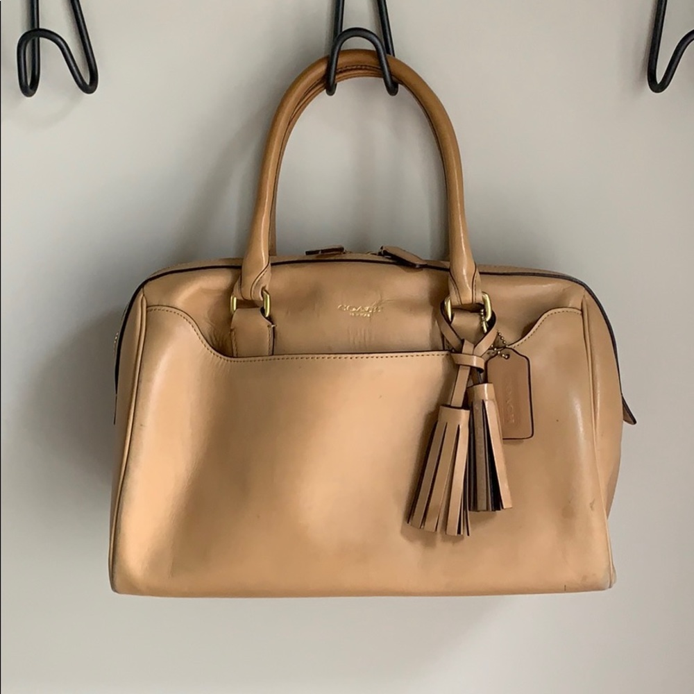 AUTHENTIC Tan Coach Barrel Bag - Picture 1 of 8